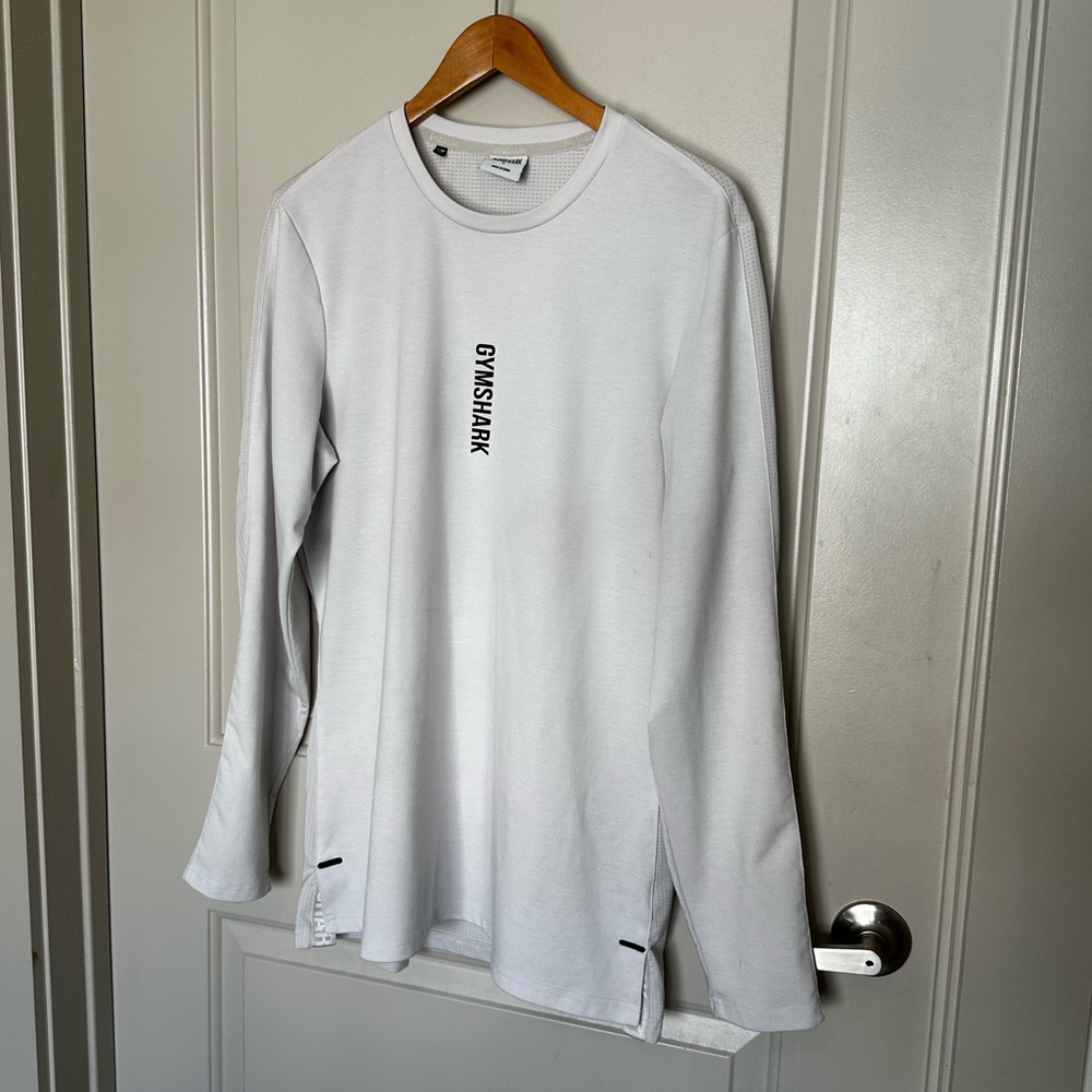 Black and white large Gymshark long sleeves